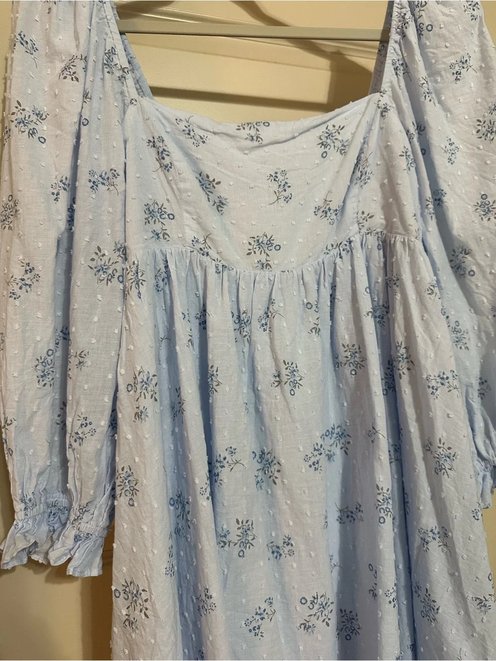 Lulus Always Charming Light Blue Floral Swiss Dot Babydoll Dress - Picture 6 of 6